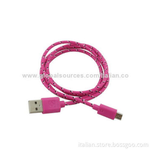 USB 2.0 Fabric Braided Micro Data Charging Cable for Samsung for HTC for cellphone